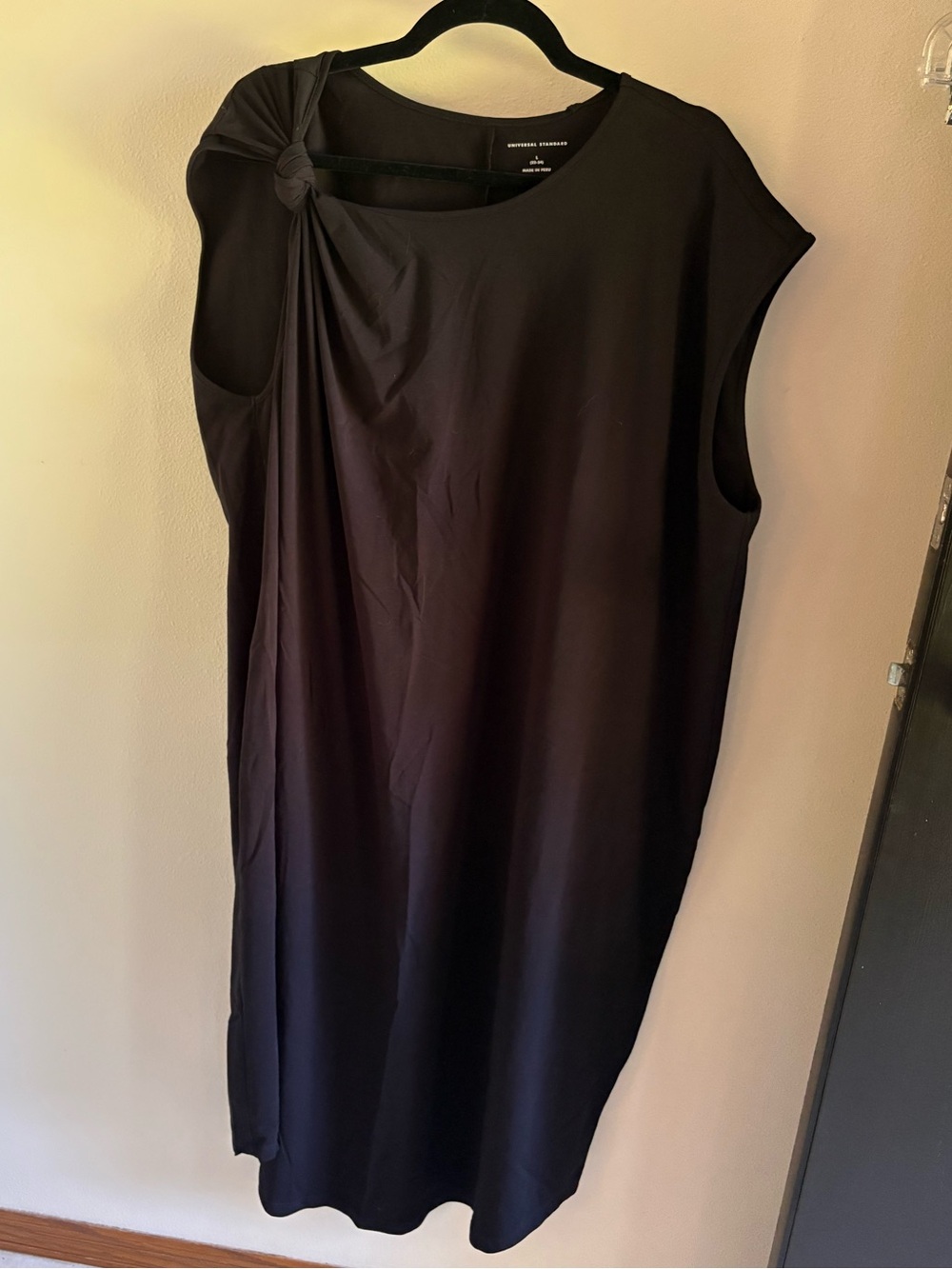 Universal Standard Black Knot-Shoulder Dress